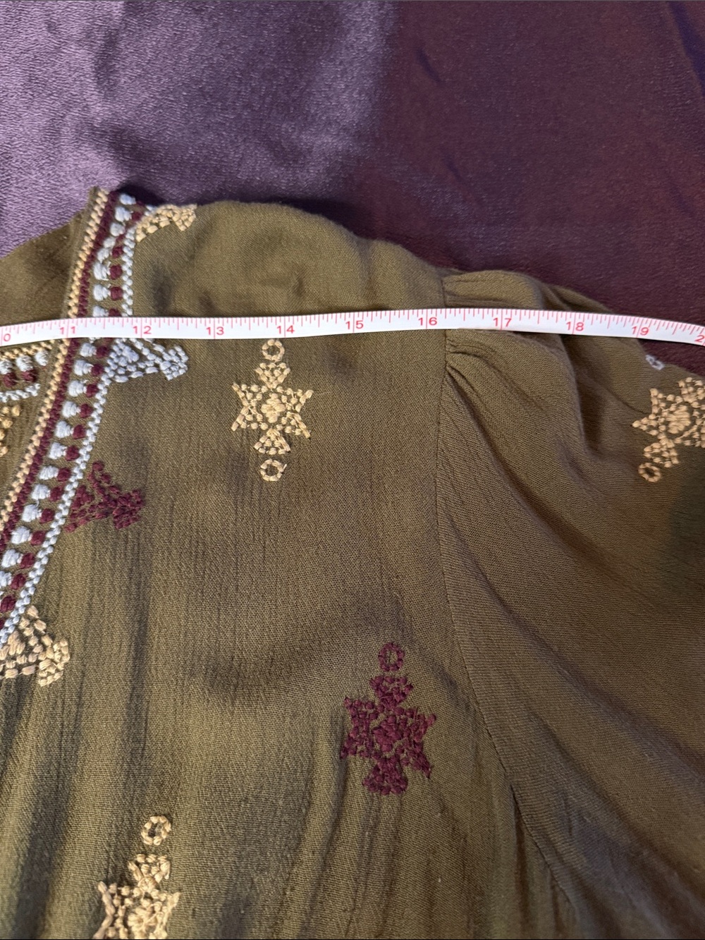 Free People Olive Green Embroidered Boho Mini Dress - Picture 4 of 9